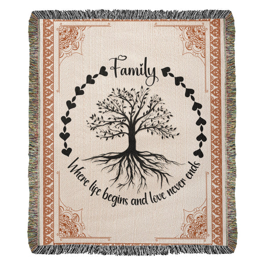 Family Roots, Celtic Tree Woven Blanket